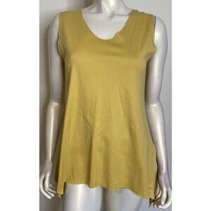 PLANET By Lauren G Pima Cotton Yellow Tunic Tank Top Size 1 M Peru 4 6 8